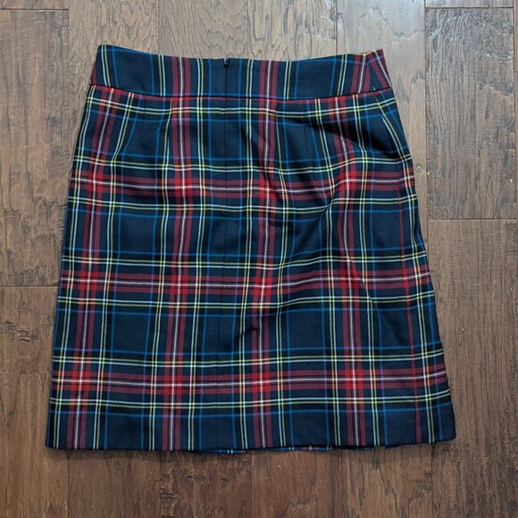Brooks Brothers 346 100% Wool Pleated Skirt Red Blue Check Plaid Size 8 - Picture 4 of 7